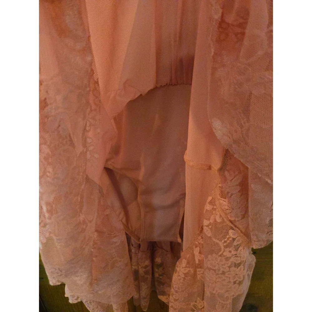 WEISSMAN - Kids Large LC Pink Lyrical Dance Costume Dress Lace Keyhole Back